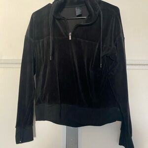 Champion Black Velour Pullover Jacket